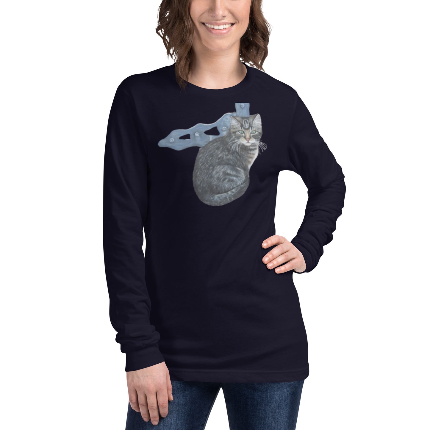 Unisex Long Sleeve Tee Miss Bonnie Barn Cat