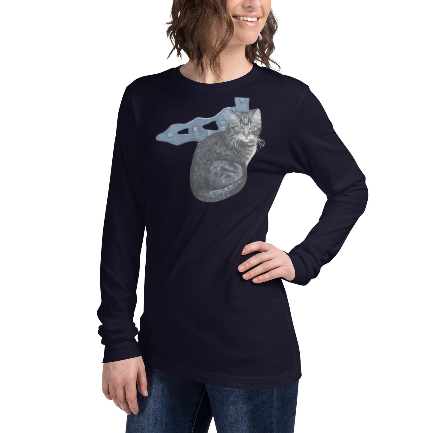 Unisex Long Sleeve Tee Miss Bonnie Barn Cat