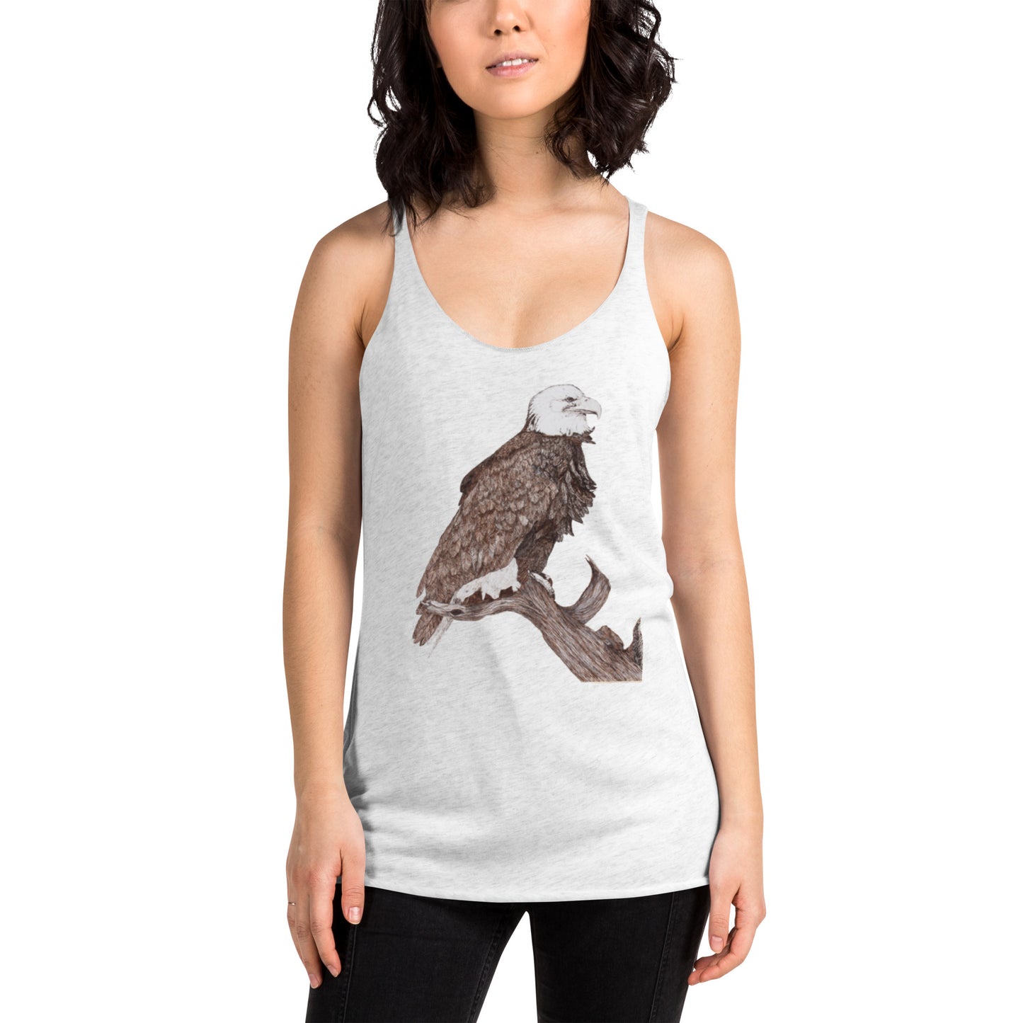 Women's Racerback Tank with Eagle print