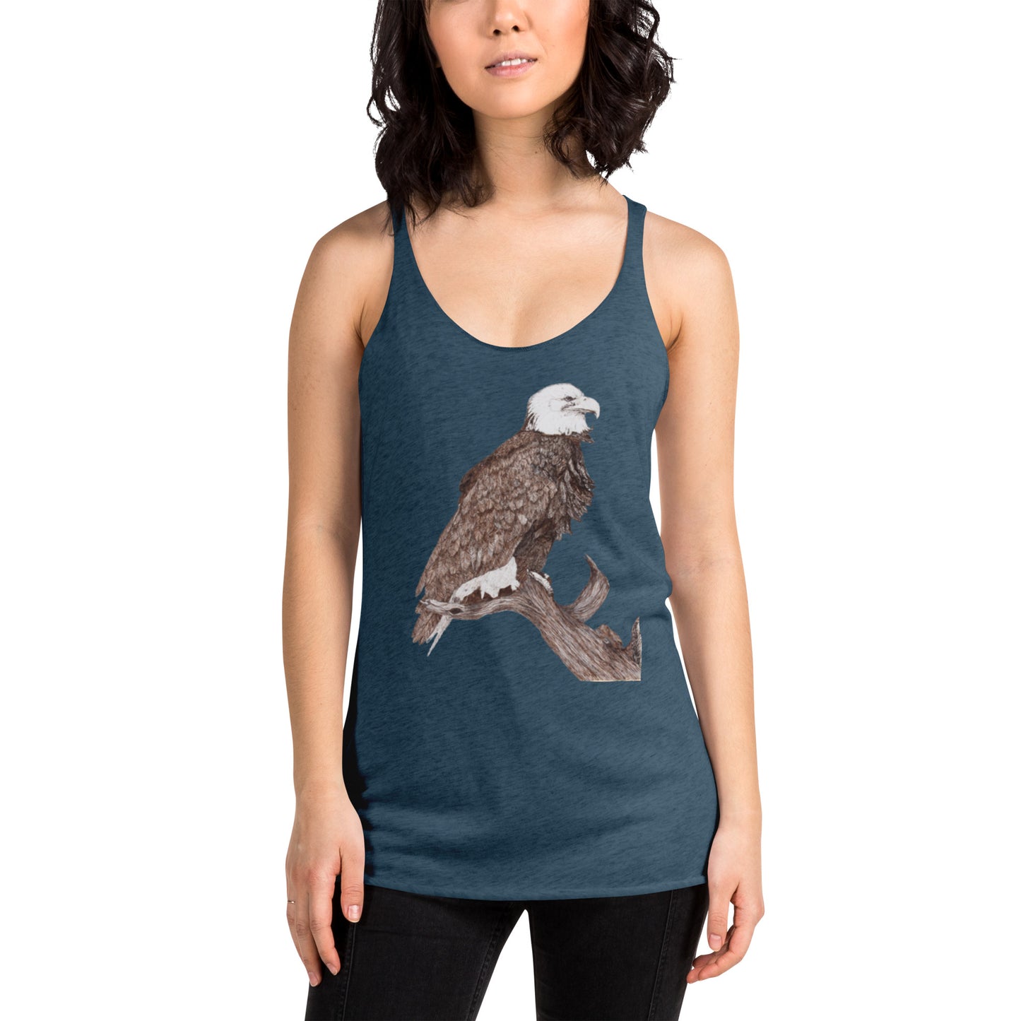 Women's Racerback Tank with Eagle print